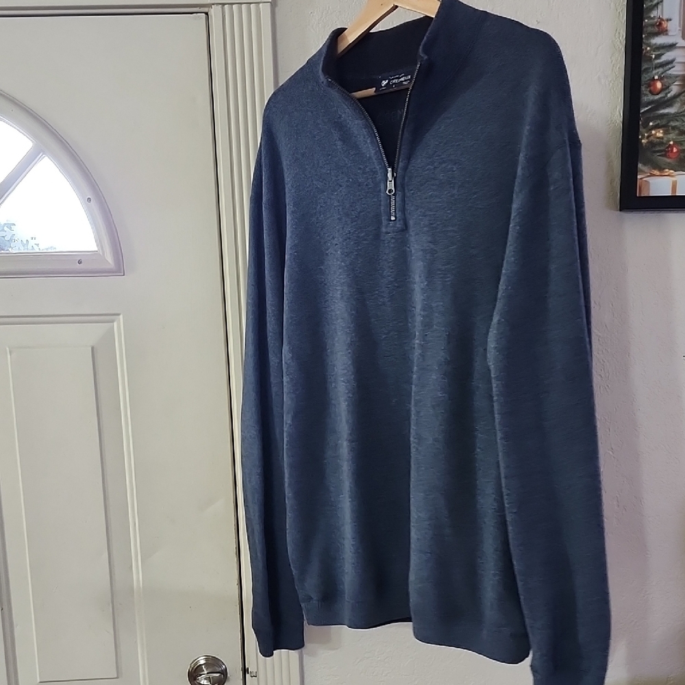 Daniel Cremieux Charcoal Quarter Zip-Up Sweater 100% Cotton Grown Man Attire - Picture 4 of 7